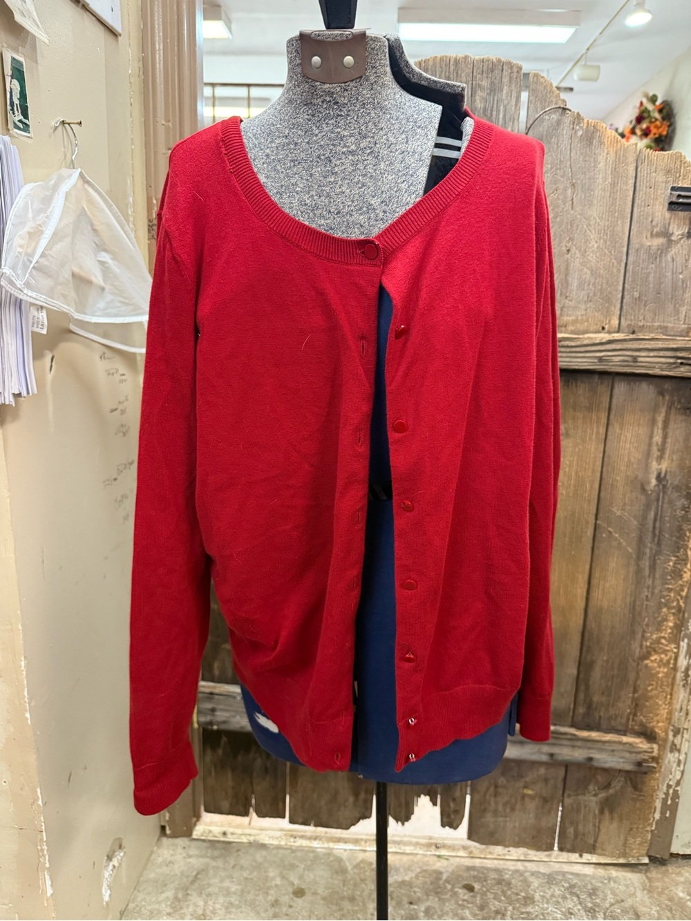 Source Unknown Women's Bright Red Button-Front Cardigan